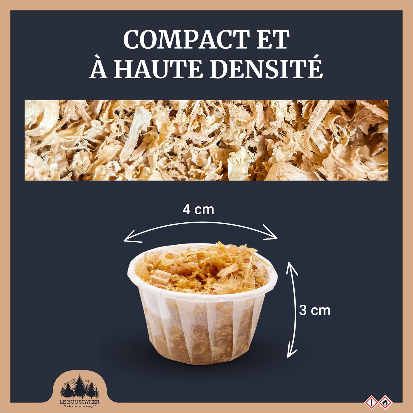 cupcake allumes-feu premium en sciure de bois pour barbecue et brasero