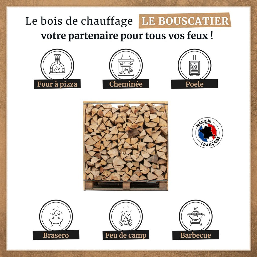 Box de bois de chauffage extra sec 30cm - chêne / hêtre / châtaignier