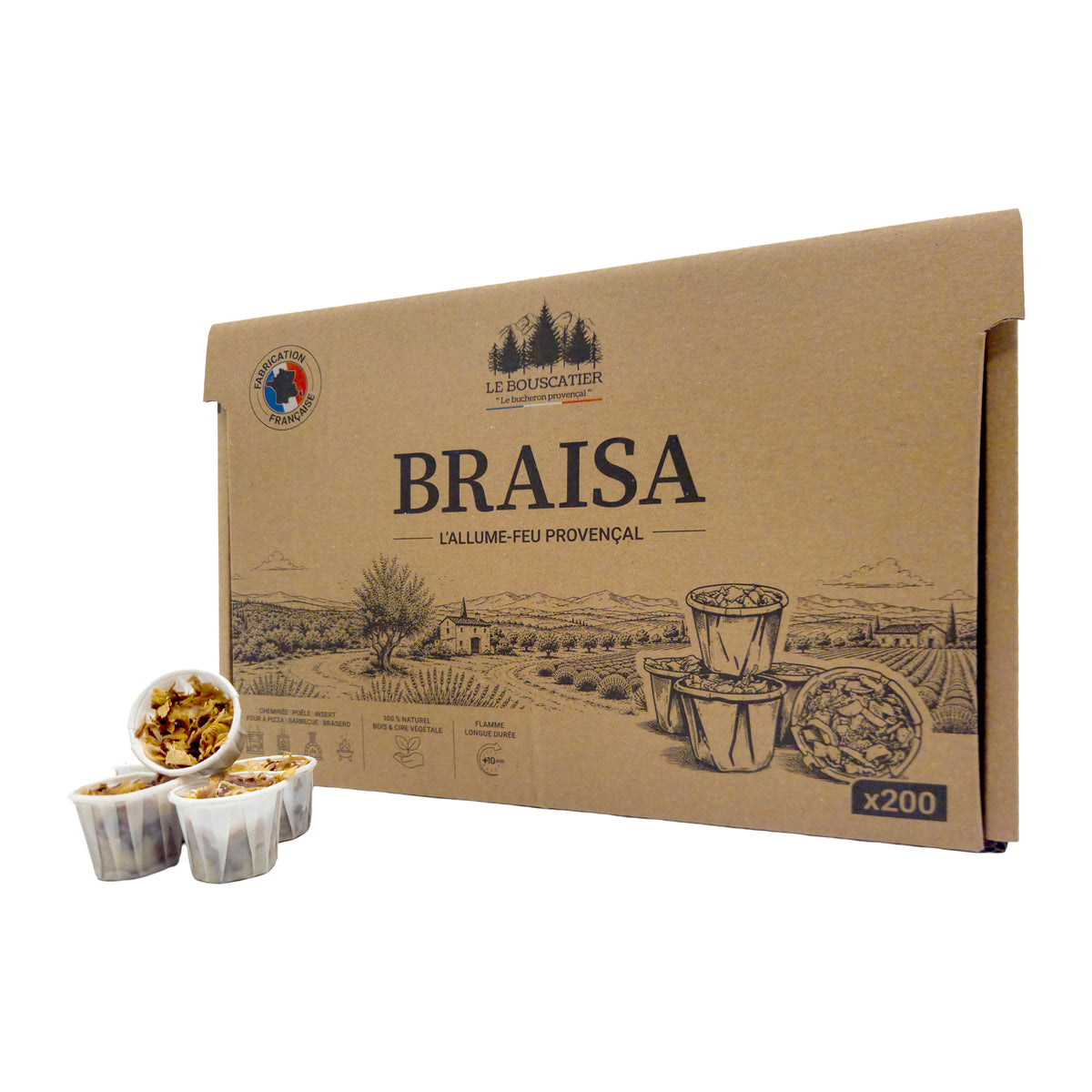 Braisa - nos allume-feu premium 100% naturel 15mins de combustion