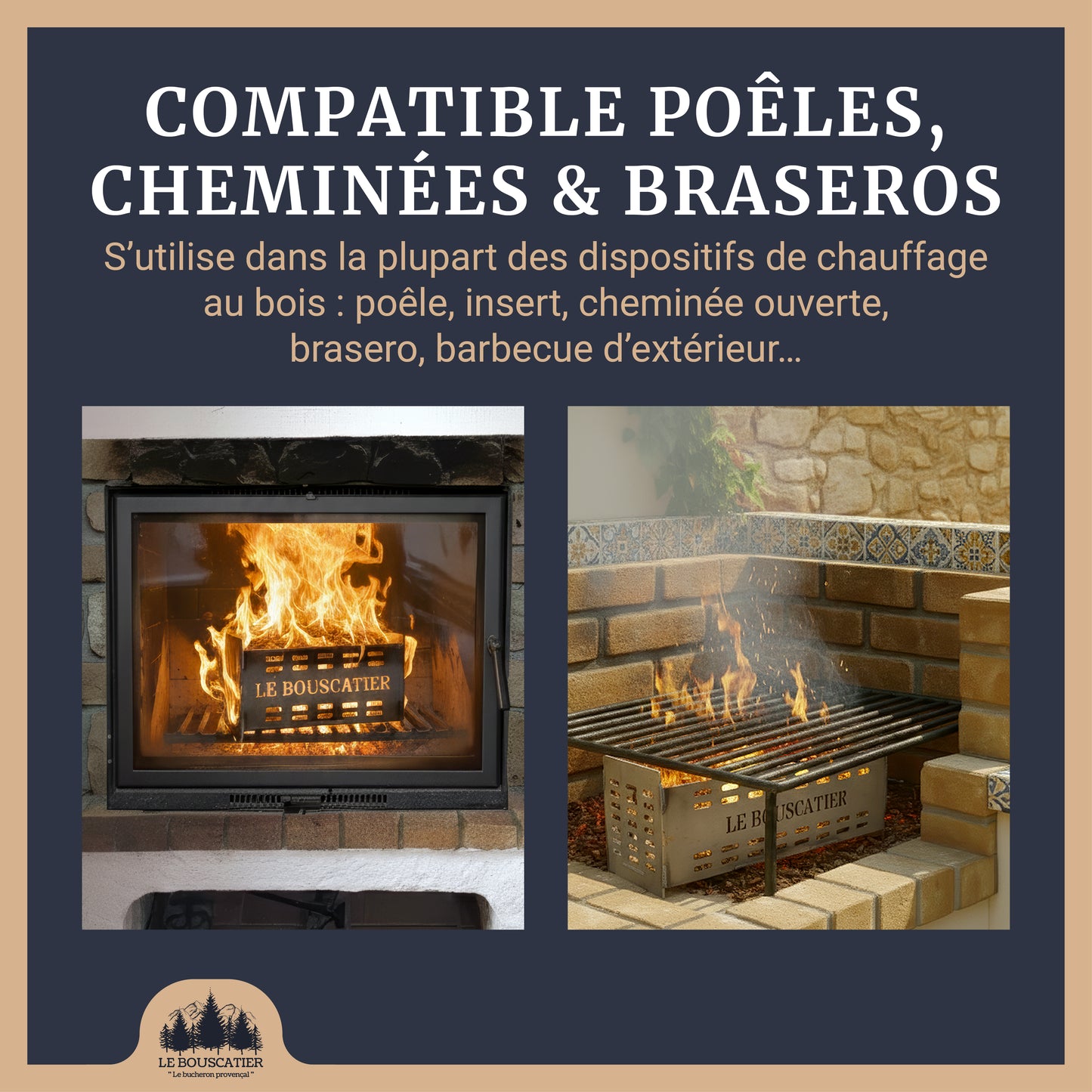 Panier bruleur à Granulés pour Poêle, Insert et cheminée en Acier Haute Résistance