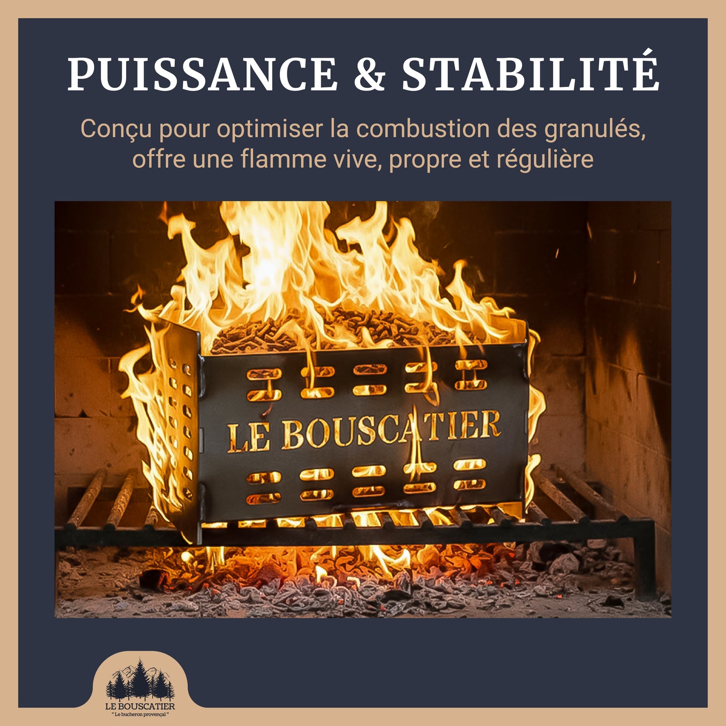 Panier bruleur à Granulés pour Poêle, Insert et cheminée en Acier Haute Résistance