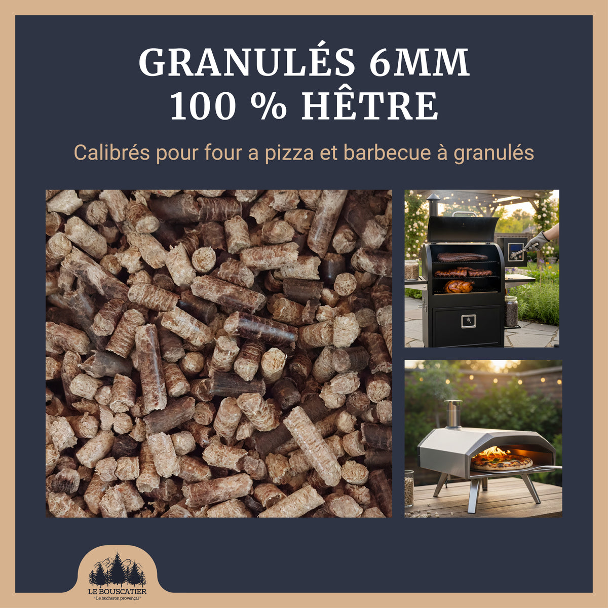 Granulés 100% Hêtre pour Barbecue & Four à Pizza, Pellets de Fumage Naturels Haute Qualité Fabrication française