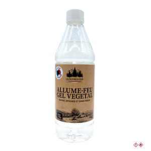 Gel Allume-Feu 1L – Origine Végétale – Allumage Rapide et sans Odeur – Barbecue, Cheminée, Poêle, Insert, Brasero