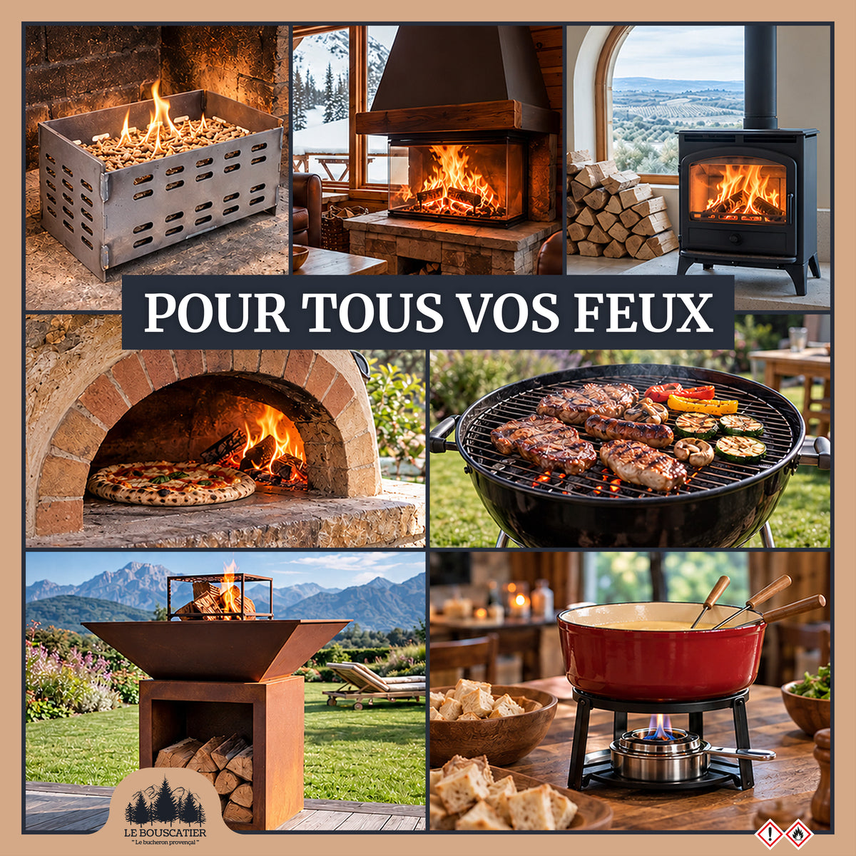 Gel Allume-Feu 1L – Origine Végétale – Allumage Rapide et sans Odeur – Barbecue, Cheminée, Poêle, Insert, Brasero