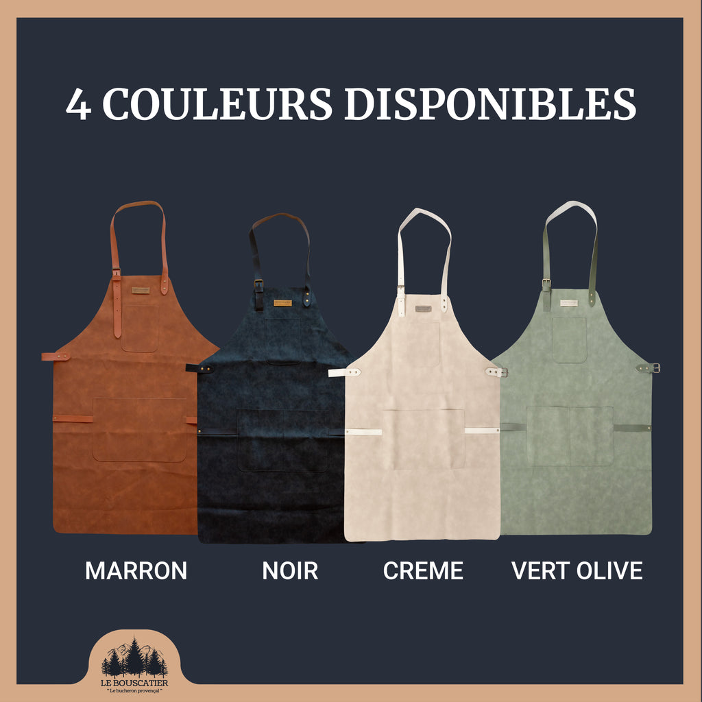 Tablier cuisine en cuir - Brasero, barbecue, cuisine extérieur intérieur