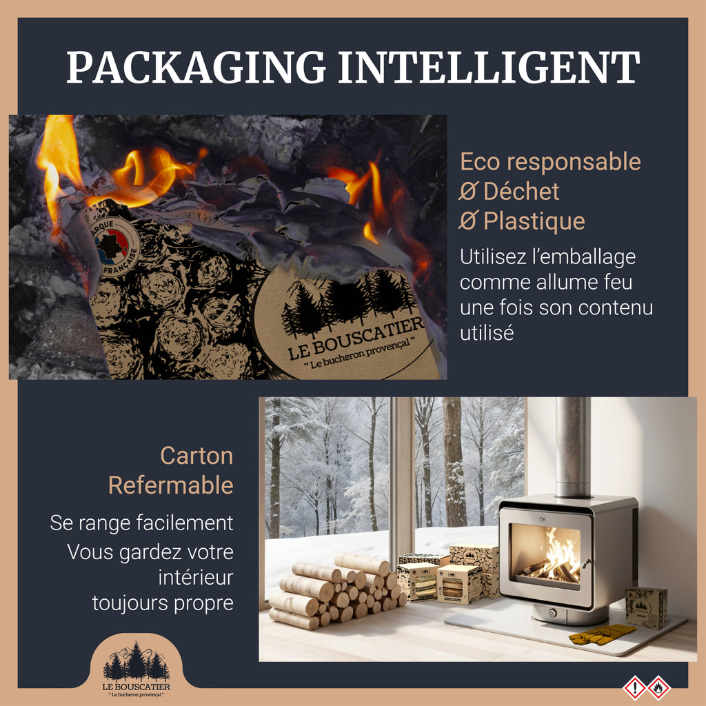 Bois d'allumage pour brasero, barbecue, poêle et cheminée