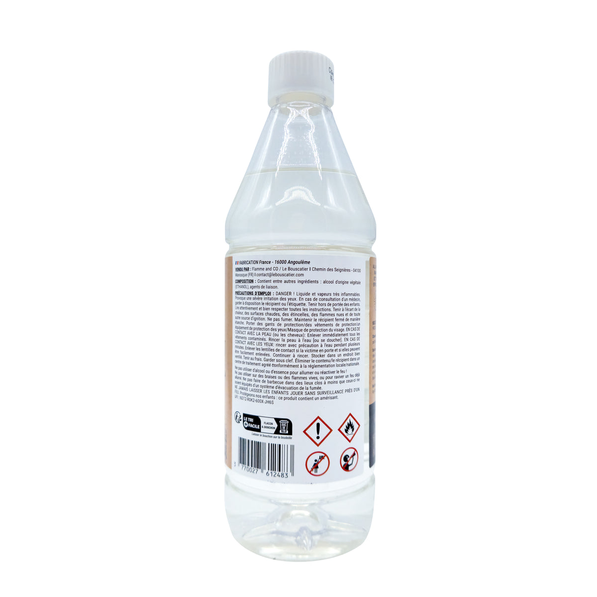 Gel Allume-Feu 1L – Origine Végétale – Allumage Rapide et sans Odeur – Barbecue, Cheminée, Poêle, Insert, Brasero