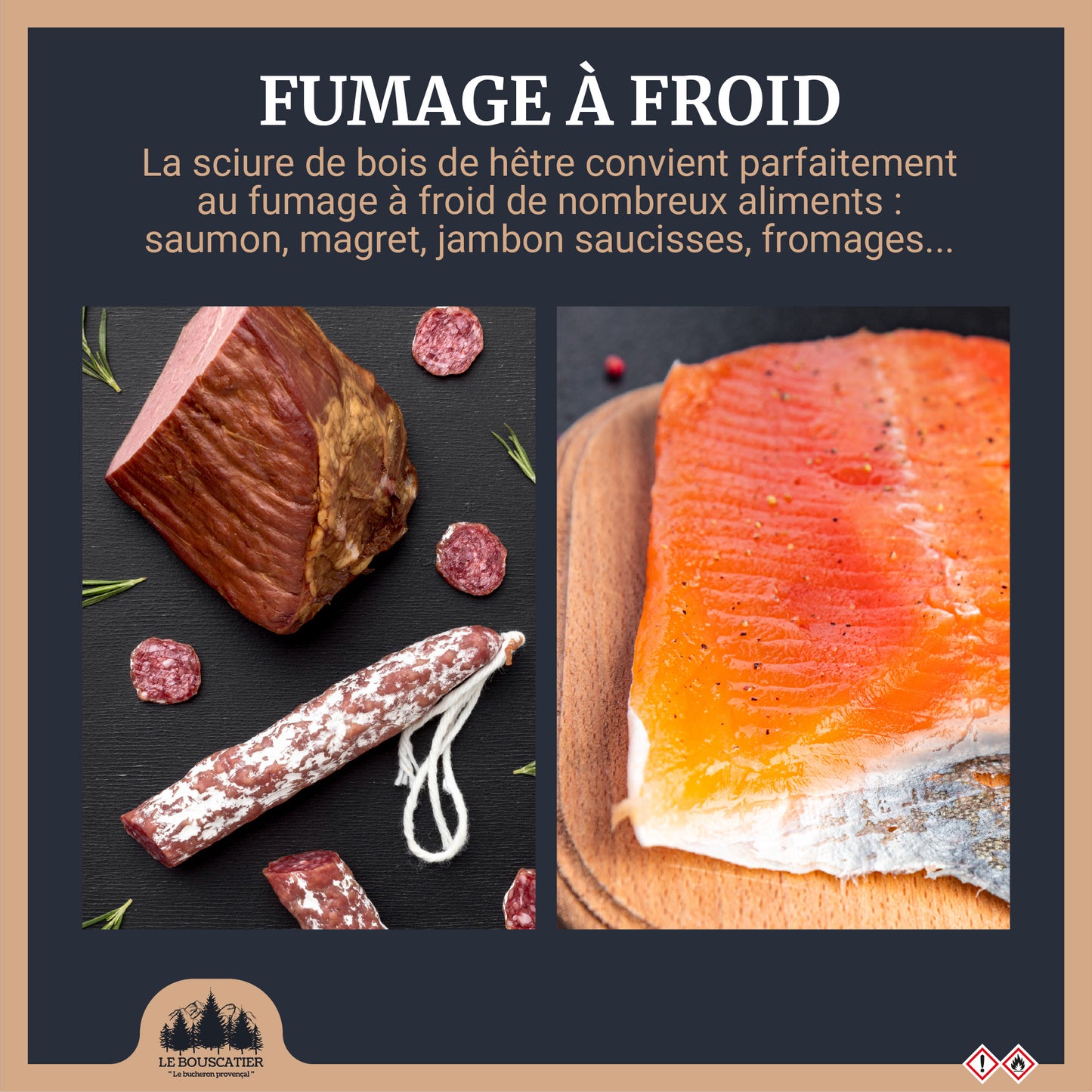 Sachet de sciure de fumage 100% hêtre