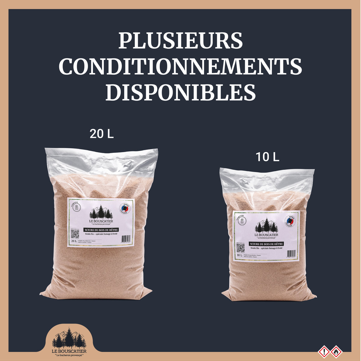 Sachet de sciure de fumage 100% hêtre