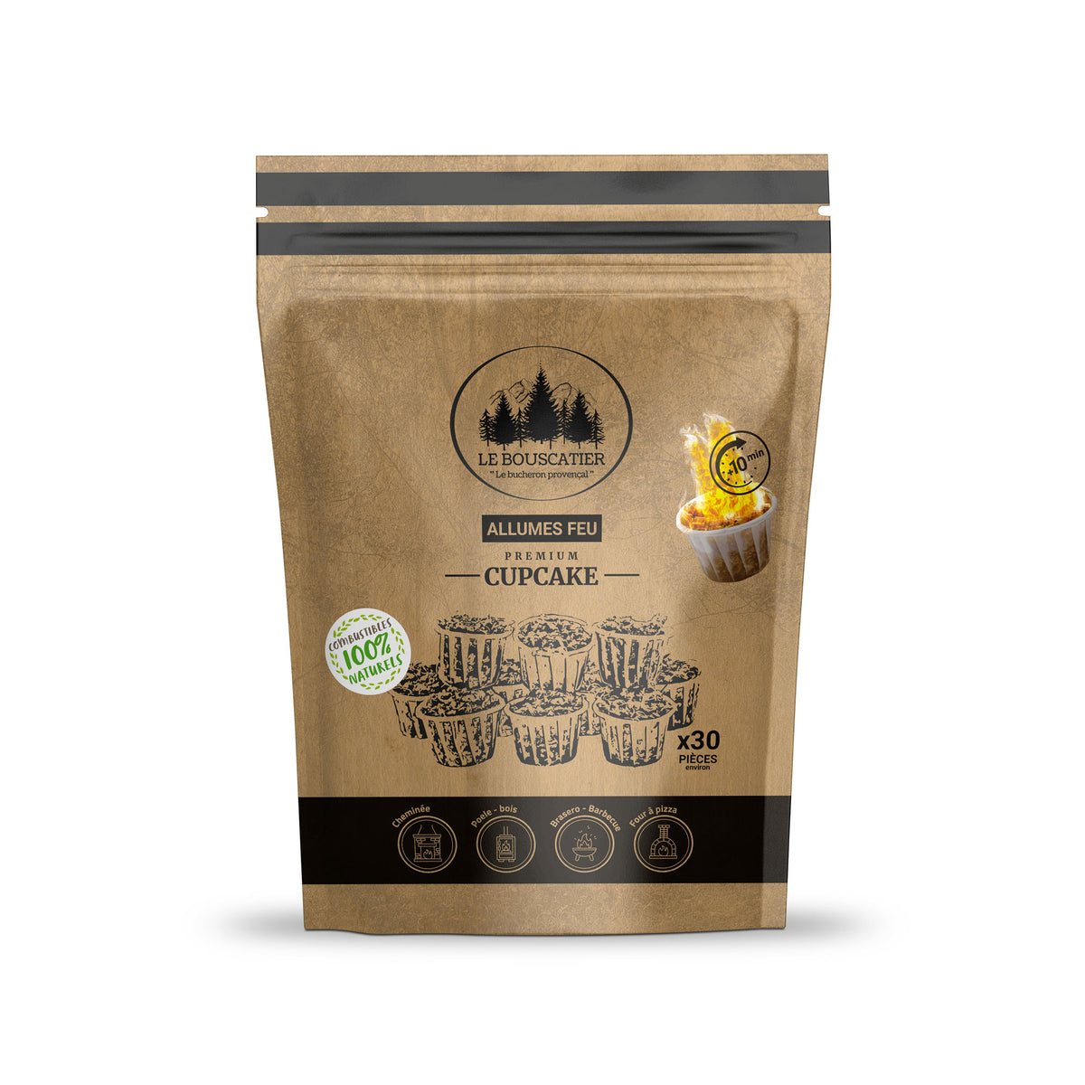 Allume-feu Cupcake premium 100% naturel